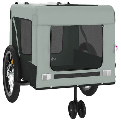 Pet Bike Trailer Grey and Black Oxford Fabric and Iron