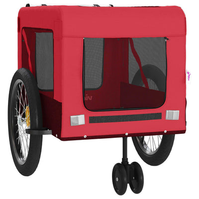 Pet Bike Trailer Red and Black Oxford Fabric and Iron