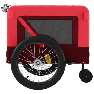 Pet Bike Trailer Red and Black Oxford Fabric and Iron