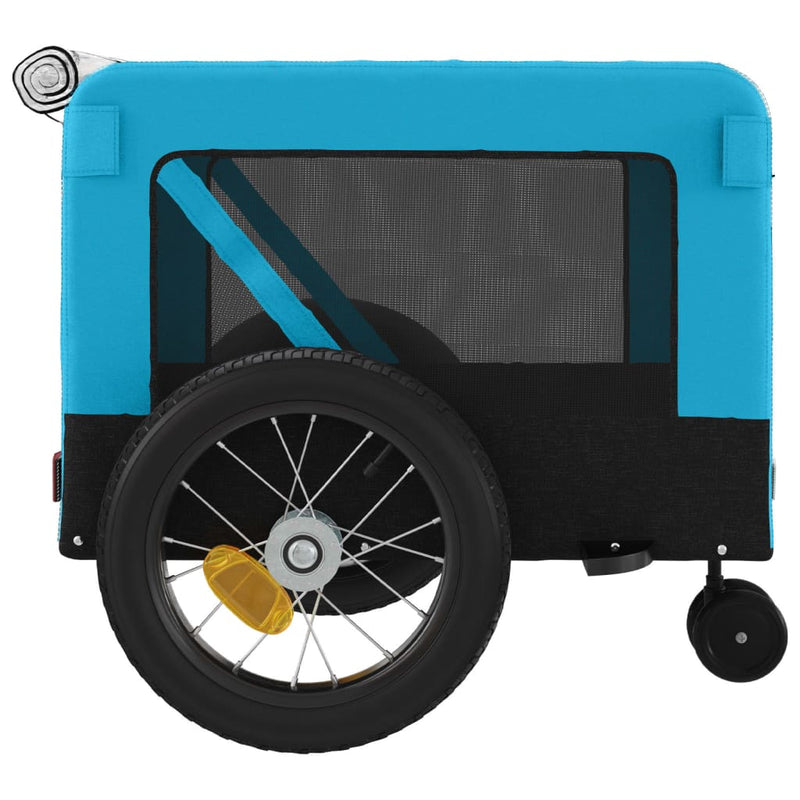 Pet Bike Trailer Blue and Black Oxford Fabric and Iron