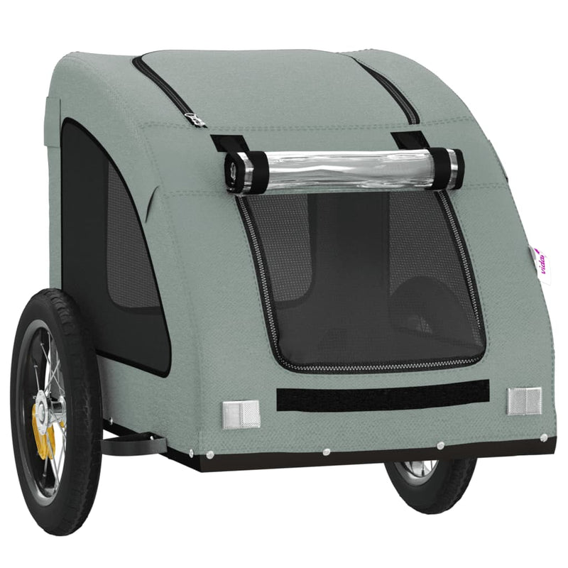 Pet Bike Trailer Grey Oxford Fabric and Iron