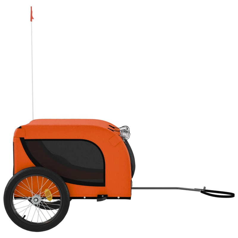 Pet Bike Trailer Orange and Black Oxford Fabric and Iron