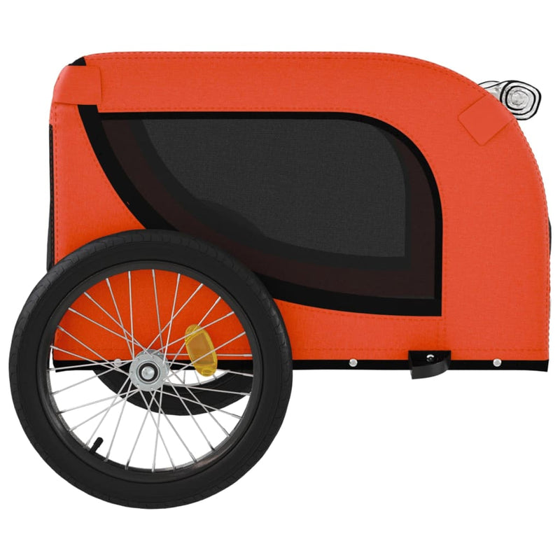 Pet Bike Trailer Orange and Black Oxford Fabric and Iron