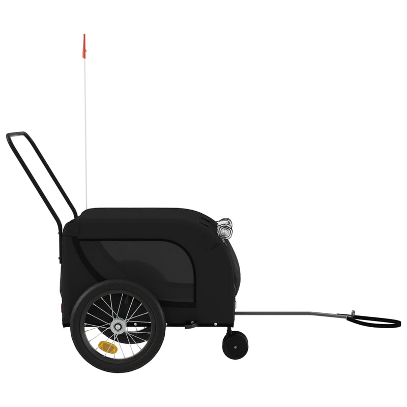 Pet Bike Trailer Black Oxford Fabric and Iron