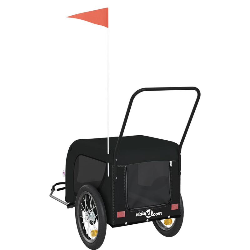 Pet Bike Trailer Black Oxford Fabric and Iron