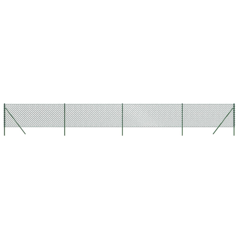 Chain Link Fence Green 0.8x10 m