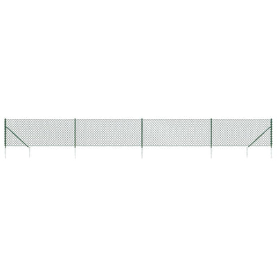 Chain Link Fence with Spike Anchors Green 1x10 m