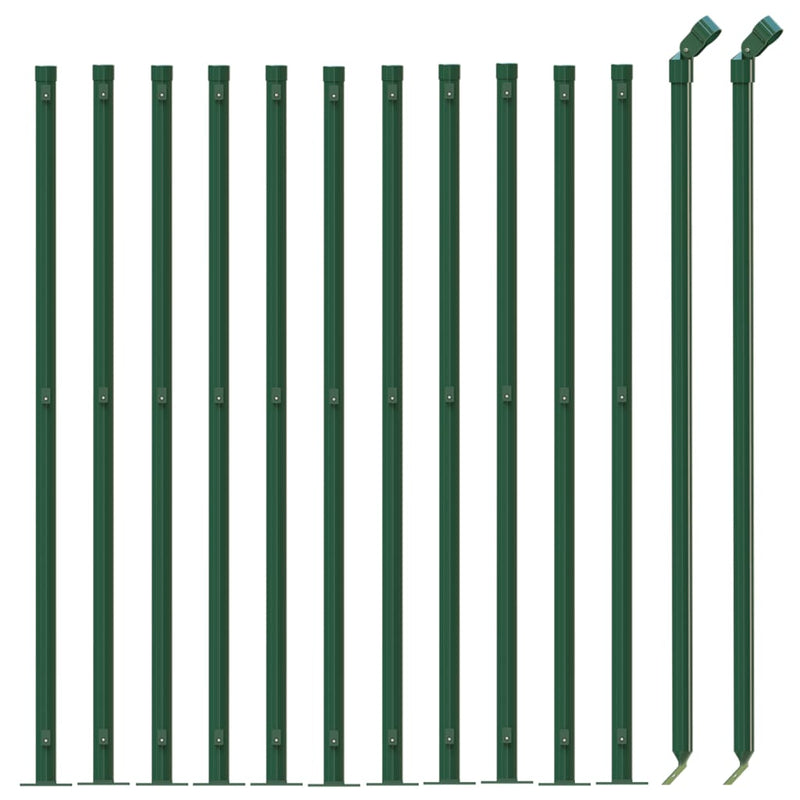 Chain Link Fence with Flange Green 0.8x25 m