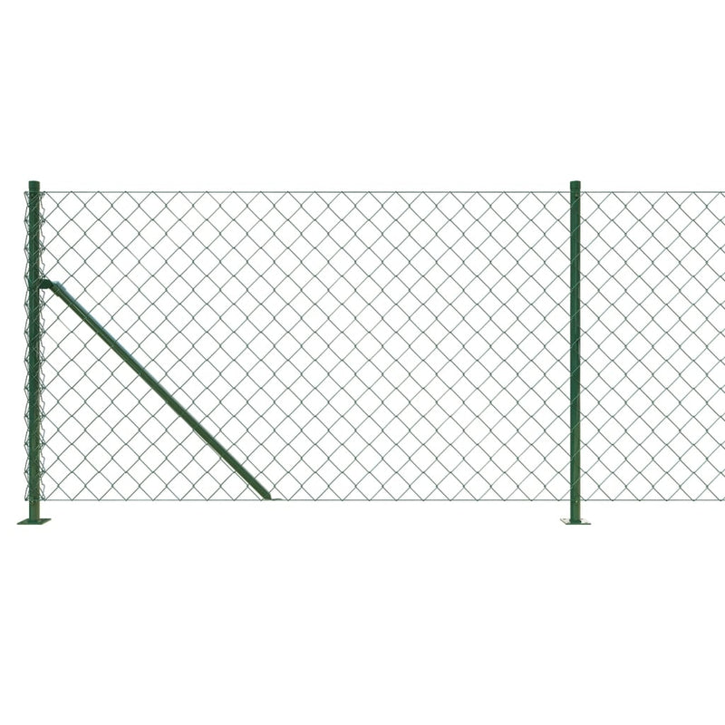 Chain Link Fence with Flange Green 0.8x25 m