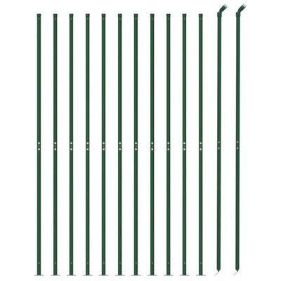 Chain Link Fence with Flange Green 1.6x25 m