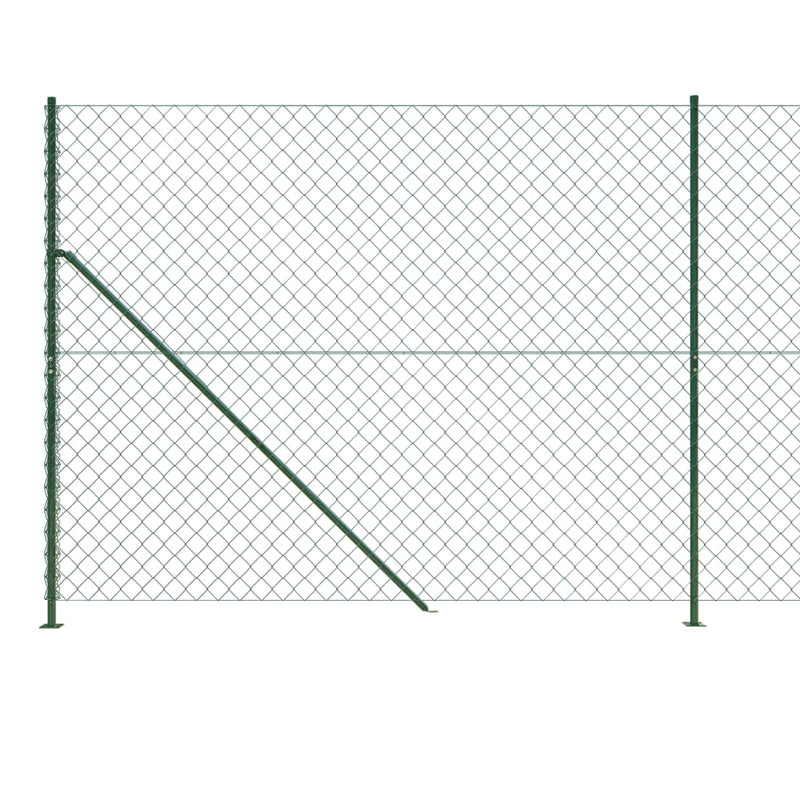 Chain Link Fence with Flange Green 1.6x25 m