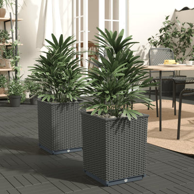 Planters 2 pcs Black 30x30x37 cm Polypropylene