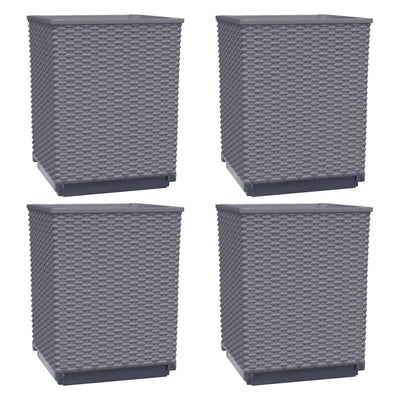 Planters 4 pcs Blue Grey 30x30x37 cm Polypropylene