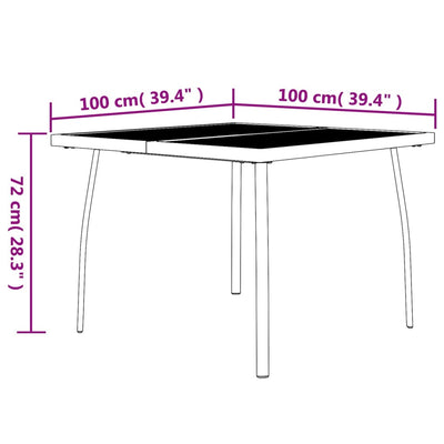 Garden Table Anthracite 100x100x72 cm Steel Mesh