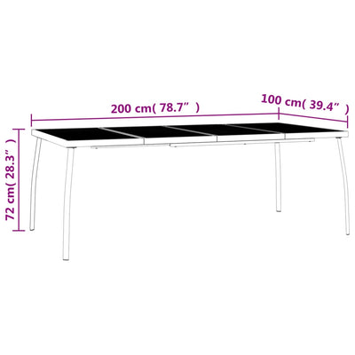 Garden Table Anthracite 200x100x72 cm Steel Mesh