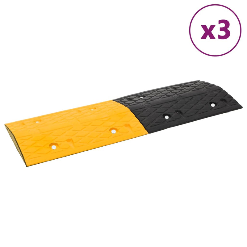 Speed Hump 3 pcs Yellow&Black 97x32.5x4 cm Rubber