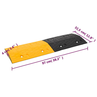 Speed Hump 3 pcs Yellow&Black 97x32.5x4 cm Rubber