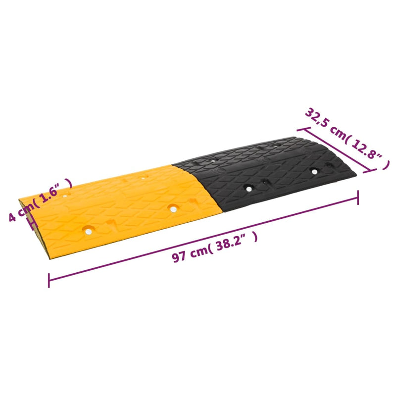 Speed Hump 3 pcs Yellow&Black 97x32.5x4 cm Rubber