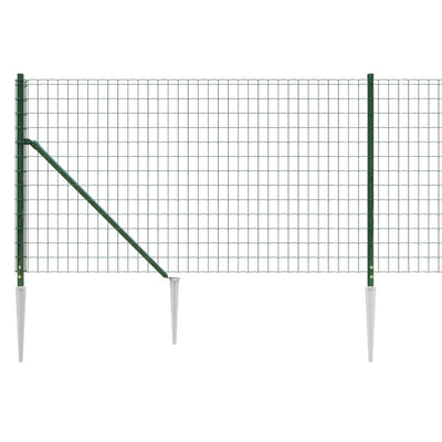 Wire Mesh Fence with Spike Anchors Green 1.1x25 m