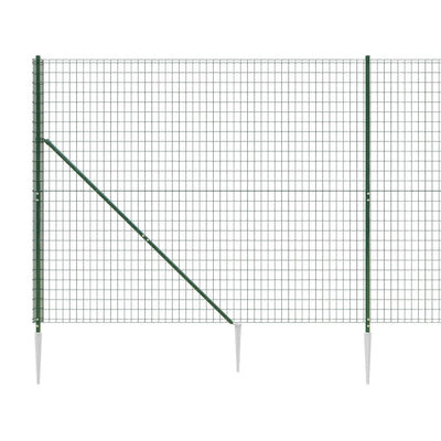 Wire Mesh Fence with Spike Anchors Green 1.6x25 m