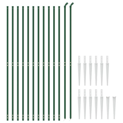 Wire Mesh Fence with Spike Anchors Green 1.8x25 m