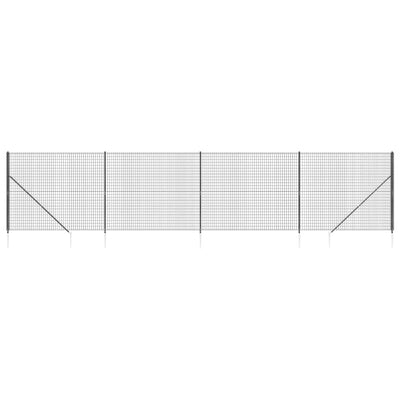 Wire Mesh Fence with Spike Anchors Anthracite 1.4x10 m