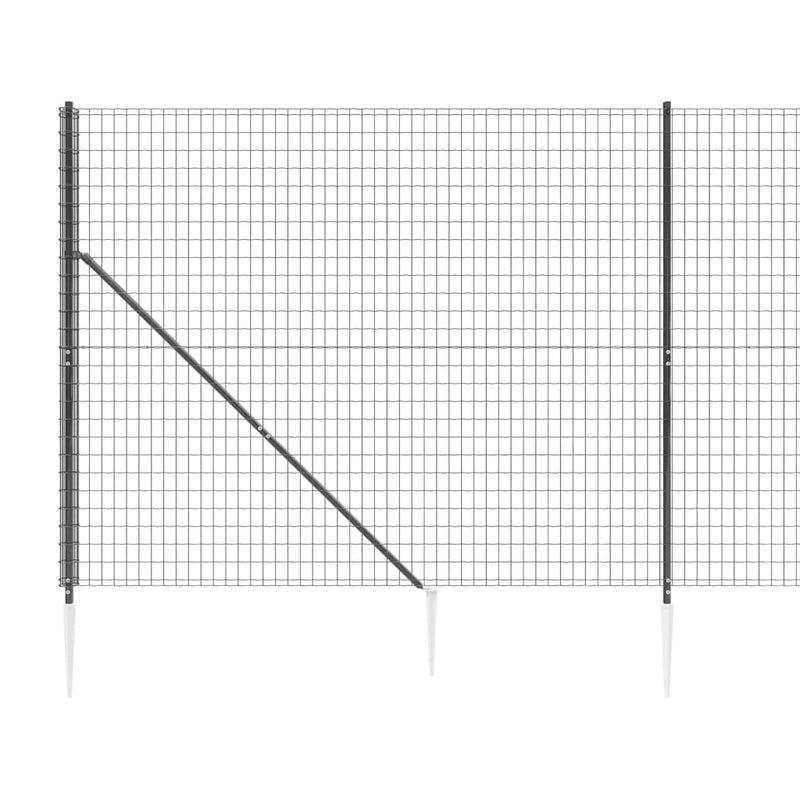 Wire Mesh Fence with Spike Anchors Anthracite 1.4x10 m