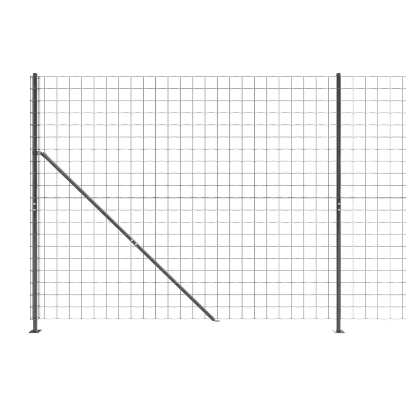 Wire Mesh Fence with Flange Anthracite 1.4x25 m