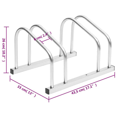 Bike Rack for 2 Bikes Galvanised Steel