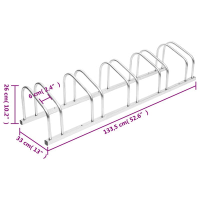 Bike Rack for 5 Bikes Galvanised Steel