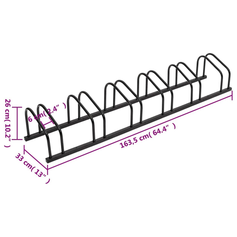 Bike Rack for 6 Bikes Black Steel