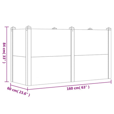 Garden Raised Bed 160x60x84 cm Solid Wood Acacia