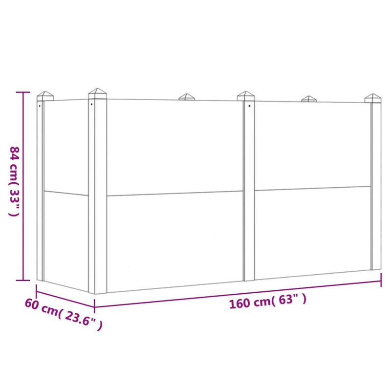 Garden Raised Bed 160x60x84 cm Solid Wood Acacia