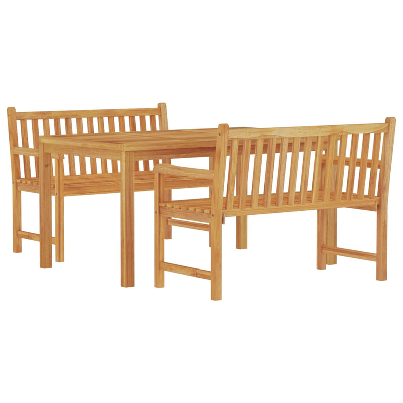 3 Piece Garden Dining Set Solid Wood Teak