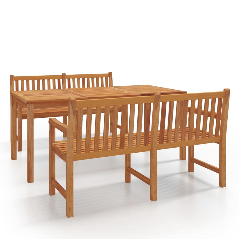 3 Piece Garden Dining Set Solid Wood Teak