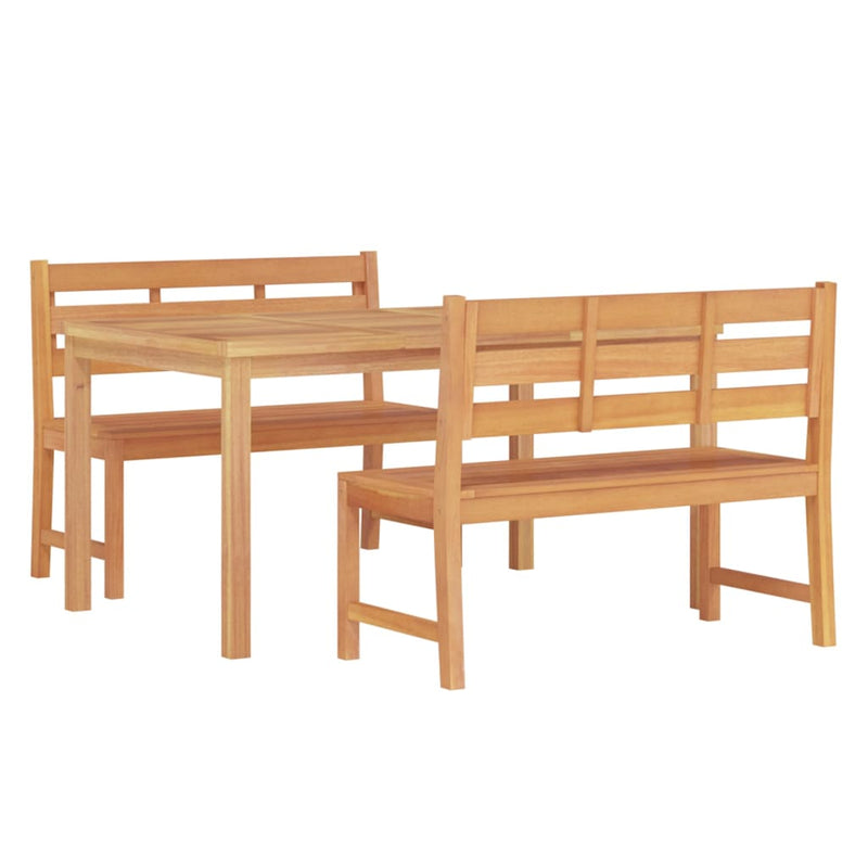 3 Piece Garden Dining Set Solid Wood Teak