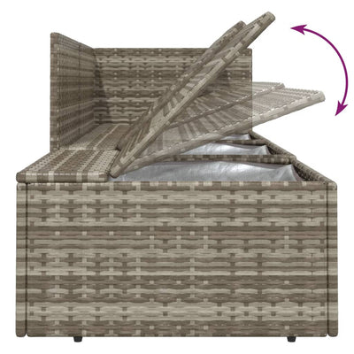 9 Piece Garden Lounge Set with Cushions Grey Poly Rattan