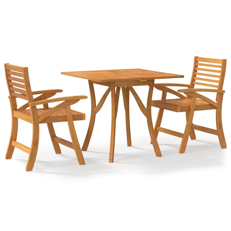 3 Piece Garden Dining Set Solid Wood Acacia