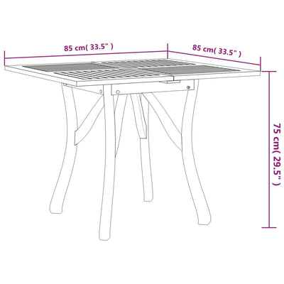 3 Piece Garden Dining Set Solid Wood Acacia