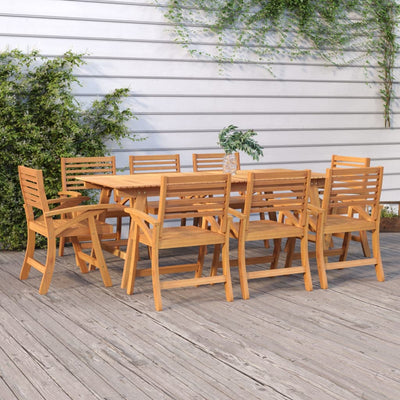 9 Piece Garden Dining Set Solid Wood Acacia