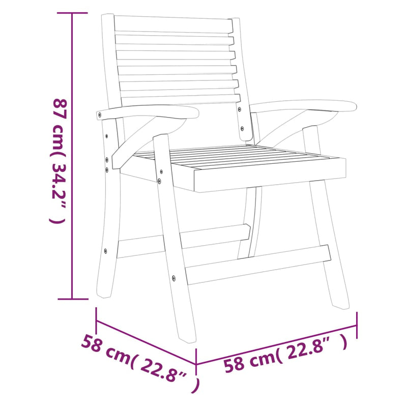 Garden Chairs 6 pcs 58x58x87 cm Solid Wood Acacia