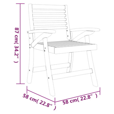 Garden Chairs 8 pcs 58x58x87 cm Solid Wood Acacia