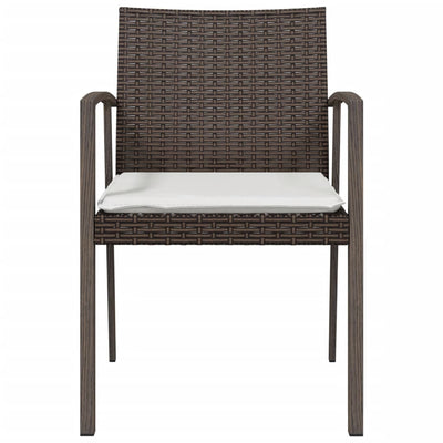 Garden Chairs with Cushions 2 pcs Brown 56.5x57x83 cm Poly Rattan