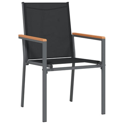 Garden Chairs 2 pcs Black 55x61.5x90 cm Textilene and Steel