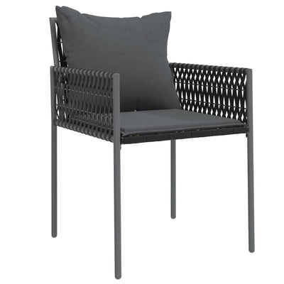 Garden Chairs with Cushions 2 pcs Black 54x61x83 cm Poly Rattan