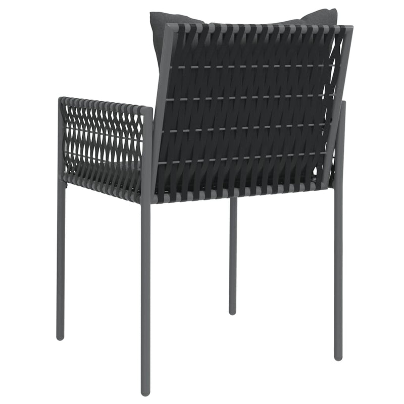 Garden Chairs with Cushions 2 pcs Black 54x61x83 cm Poly Rattan