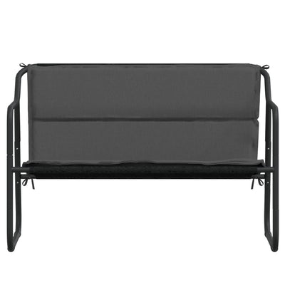 2-Seater Garden Bench with Cushion Anthracite Steel