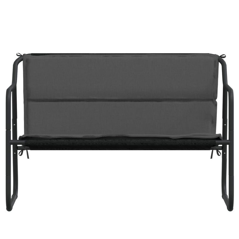 2-Seater Garden Bench with Cushion Anthracite Steel