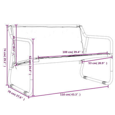 2-Seater Garden Bench with Cushion Anthracite Steel