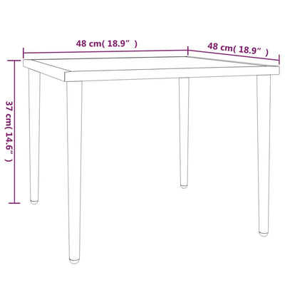 Garden Table Grey 48x48x37 cm Steel